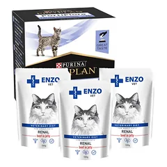 PURINA PVD FortiFlora Cat 30 paketėlių + 3x ENZO VET Renal su jautiena želė katėms 100g