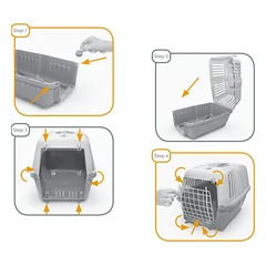 Pet carrier PRATIKO 2 METAL transportavimo narvas augintiniui 55x36x36cm — 2 nuotrauka