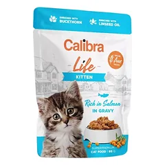 CALIBRA Cat Life Pouch Kitten Salmon in gravy 85 g lašiša padaže kačiukams nuotrauka