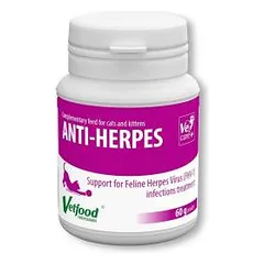Vetfood Anti-Herpes papildai katėms, pasireiškus herpes viruso simptomams, 60 g