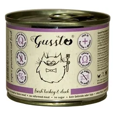 GUSSTO Cat Fresh Turkey & Duck kalakutienos ir antienos drėgnas ėdalas katėms 12x200g