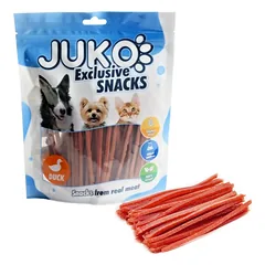 JUKO Skanėstas Snacks Duck Thin Strips antienos juostelės, 250 g