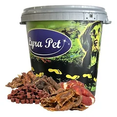 Lyra Pet® kramtomųjų skanėstų šunims bandomasis mišinys - jautiena, ėriena ir antiena, 5 kg + talpykla — 2 nuotrauka