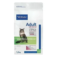 Virbac HPM Cat Adult Neutered & Entire su lašiša, veterinarinis maistas katėms 1,5 kg — 3 nuotrauka