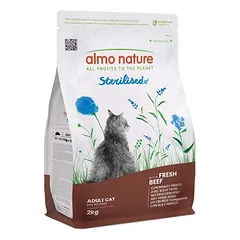 Almo Nature Functional Sterilised Cat su jautiena ir ryžiais, sausas maistas katėms