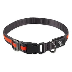 Dog Fantasy LED nailoninė apykaklė su USB įkrovimu, oranžinė, S-M, 1,9×35-50 cm