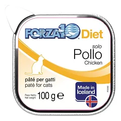 Forza10 Solo Diet Chicken visavertis drėgnas maistas suaugusioms katėms su vištiena, 100 g