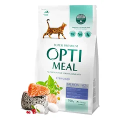 Optimeal™ VISAVERTIS SAUSAS PAŠARAS STERILIZUOTOMS KATĖMS IR KASTRUOTIEMS KATINAMS – LAŠIŠA 700g – 10kg.