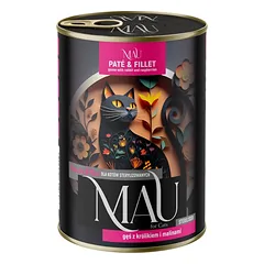 MAU Paštetas ir Anties Filė su triušiu ir avietėmis 400 g drėgnas maistas sterilizuotam katinui
