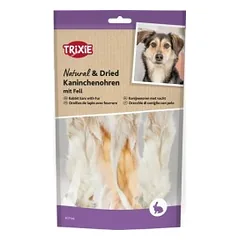 Trixie Triušių ausys su kailiu 500g