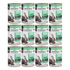 WIEJSKA ZAGRODA Monoprotein Rabbit šlapias šunų maistas 12x400 g