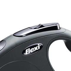 FLEXI New classic M cord automatinis pavadėlis šunims iki 20kg, virvė 8m, juodas — 2 nuotrauka