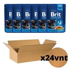 Brit Premium konservai katėms maiš. Chicken Chunks Kitten 100g. * 24vnt.