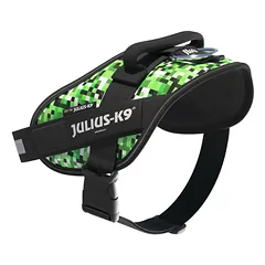 Julius - K9 IDC Powerharness Pixelfield - šuns pakinktai su atšvaitais, pikseliais, Zielone / Mini — 2 nuotrauka