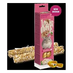 Mealberry Little One lazdelės žiurkėnams, žiurkėms, pelėms ir smiltpelėms su išpūstais ryžiais ir riešutais 2 x 55 g dėžutėje — 2 nuotrauka
