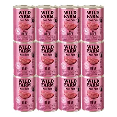 WILD FARM Paštetas su jautiena 12x400g - maistas katėms be glitimo