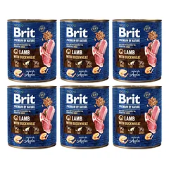 BRIT Premium by Nature 6x800 g natūralus ėrienos ir grikių ėdalas šunims