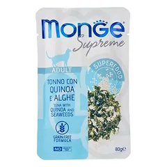Monge SUPREME – tunas su bolivine balanda ir moliūgu suaugusioms katėms, 12x80g