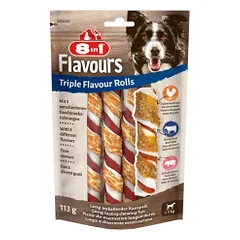 8in1 Flavours trigubo skonio apsuktos lazdelės šunims, 113 g