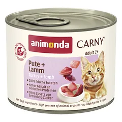 ANIMONDA Cat Carny Adult, skonis: kalakutiena, ėriena, 200 g 
