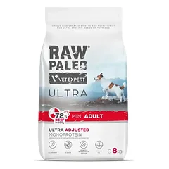 Raw Paleo Ultra sausas maistas mažų veislių suaugusiems šunims su jautiena 8kg
