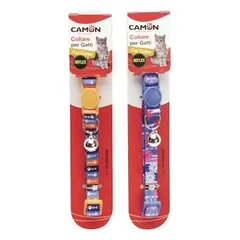 Camon spalvotas antkaklis katėms su atspindinčiais elementais ir varpeliu, 10 mm