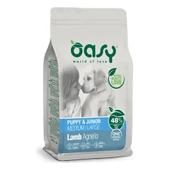 Oasy Puppy Medium & Large Lamb sausas maistas su ėriena šuniukams