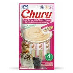 INABA Churu Cat Luxury su tunu ir karališkosiomis krevetėmis, skanėstai katėms 56 g — 2 nuotrauka
