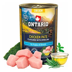 Ontario Dog Puppy Chicken Pate with Spirulina Flavor 400 g