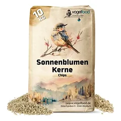 Vogelfood skaldytos saulėgrąžų sėklos, paukščių maistas, 10 kg saulėgrąžų lauša, paukščių pašaras, Vogelfood — 2 nuotrauka