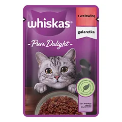 Whiskas troškinys drebučiuose (1+ metai) su jautiena 85 g nuotrauka