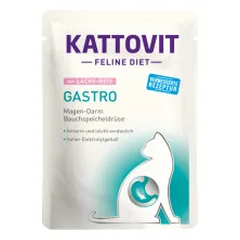Kattovit Feline Diet Gastro guliašas su lašiša ir ryžiais katėms