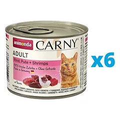 ANIMONDA Carny Adult rinkinys  Jautiena kalakutiena ir krevetės 6 x 200 g