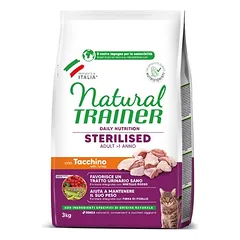 Natural Trainer Sterilised su kalakutiena, sausas maistas katėms, > 10 kg — 2 nuotrauka