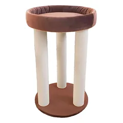 Tvirta, medinė draskyklė su trimis stulpais ir guoliu, 82cm (pasirenkama spalva, virvė)