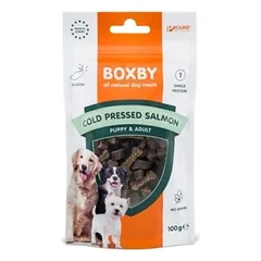 BOXBY COLD PRESSED SALMON skanėstai šunims 100G