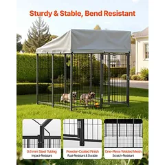 Lauko šunų voljeras VEVOR SKU2025001, Juoda/sidabrinė, 1,12 × 1,15 × 1,25 m — 2 nuotrauka