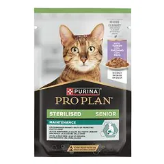 Purina Pro Plan Sterilised Senior 7+ Maintenance Šlapias pašaras sterilizuotoms katėms nuo 7 metų su kalakutiena padaže, 85 g