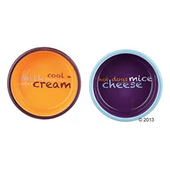 Trixie keraminių dubenėlių rinkinys Eat on Feet, 2 x 300 ml, Ø 12 cm (šviesiai pilka/senai rožinė/šviesiai mėlyna) — 3 nuotrauka