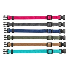 Trixie Junior Antkaklių kompl., S–M 17–25 cm/10 mm, 6 vnt. fuksija, grafito, ind (pak.4)