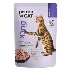 PrimaCat Classics Duck In Gravy bekonsalės šlapias maistas katėms, 85 g nuotrauka
