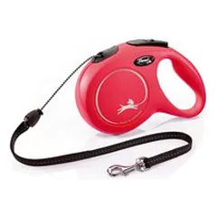 Flexi New Classic M 5m Red trosinė ištraukiama pavadėlė šunims iki 20 kg, raudona
