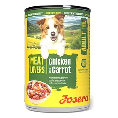 Josera Meat Lovers Menu Chicken with Carrot konservuotas pašaras šunims su vištiena ir morkomis, 400 g