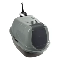 Ecomfy uždaras tualetas katėms eco, pilkas, 54x40x40 parduotuvėje ramiosblusos.lt