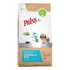 PRINS PROCARE MINI HERRING AND RICE HYPOALERGENIC SAUSAS MAISTAS ALERGIŠKIEMS SUAUGUSIEMS ŠUNIMS 3kg – 7,5kg