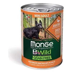 Monge BWILD Dog Mini Adult begrūdis drėgnas maistas mažų veislių šunims su antiena, moliūgu ir cukinija, 400 g