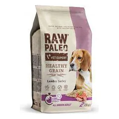 Raw Paleo Vet Expert Adult Healthy Grain sausas maistas šunims su ėriena ir miežiais, 2kg