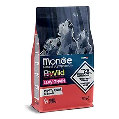 Monge BWild Puppy & Junior maistas šunims su elniena