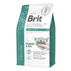 Brit GF Veterinary Diets Cat Sterilised su lašiša ir žirneliais, veterinarinis maistas katėms 2 kg — 2 nuotrauka