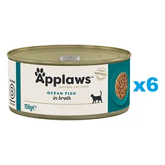 APPLAWS Cat Adult Ocean Fish in Broth vandenyno žuvis sultinyje 6x156 g